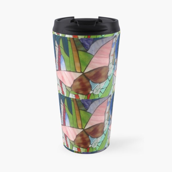 Pink Butterfly Travel Mug