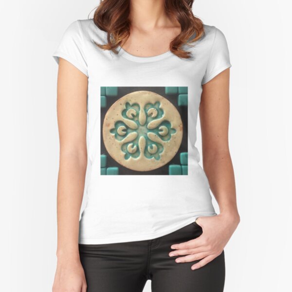 Turquoise Lace Fitted Scoop T-Shirt