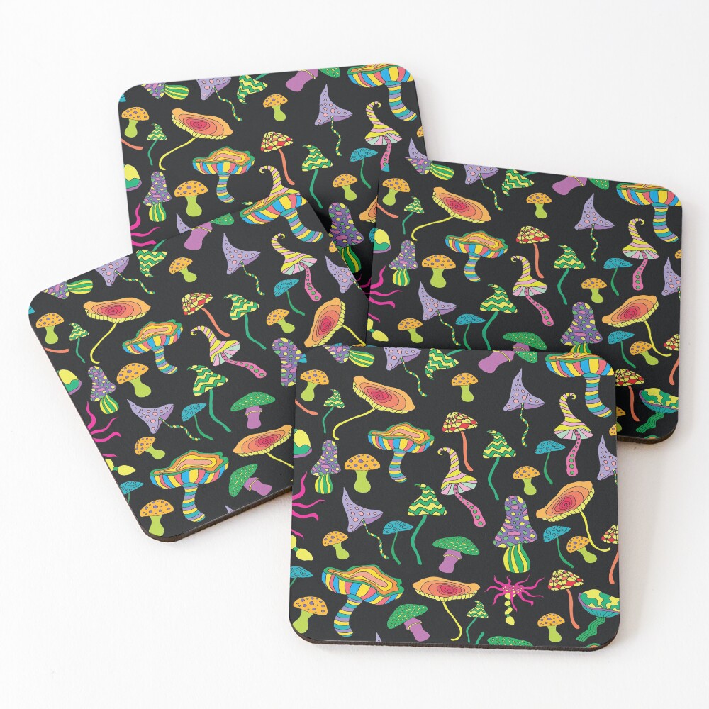 Magic Mushrooms Coasters (Set of 4)