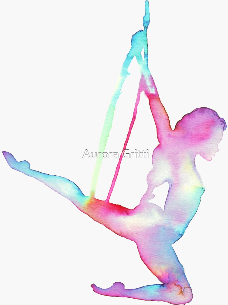 Rainbow Silhouette Aerial Lyra Hoop by balgrittella