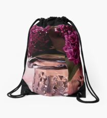 Lilac And Silver Drawstring Bag
