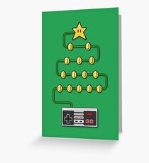 Nintendo pixel art christmas tree Greeting Card