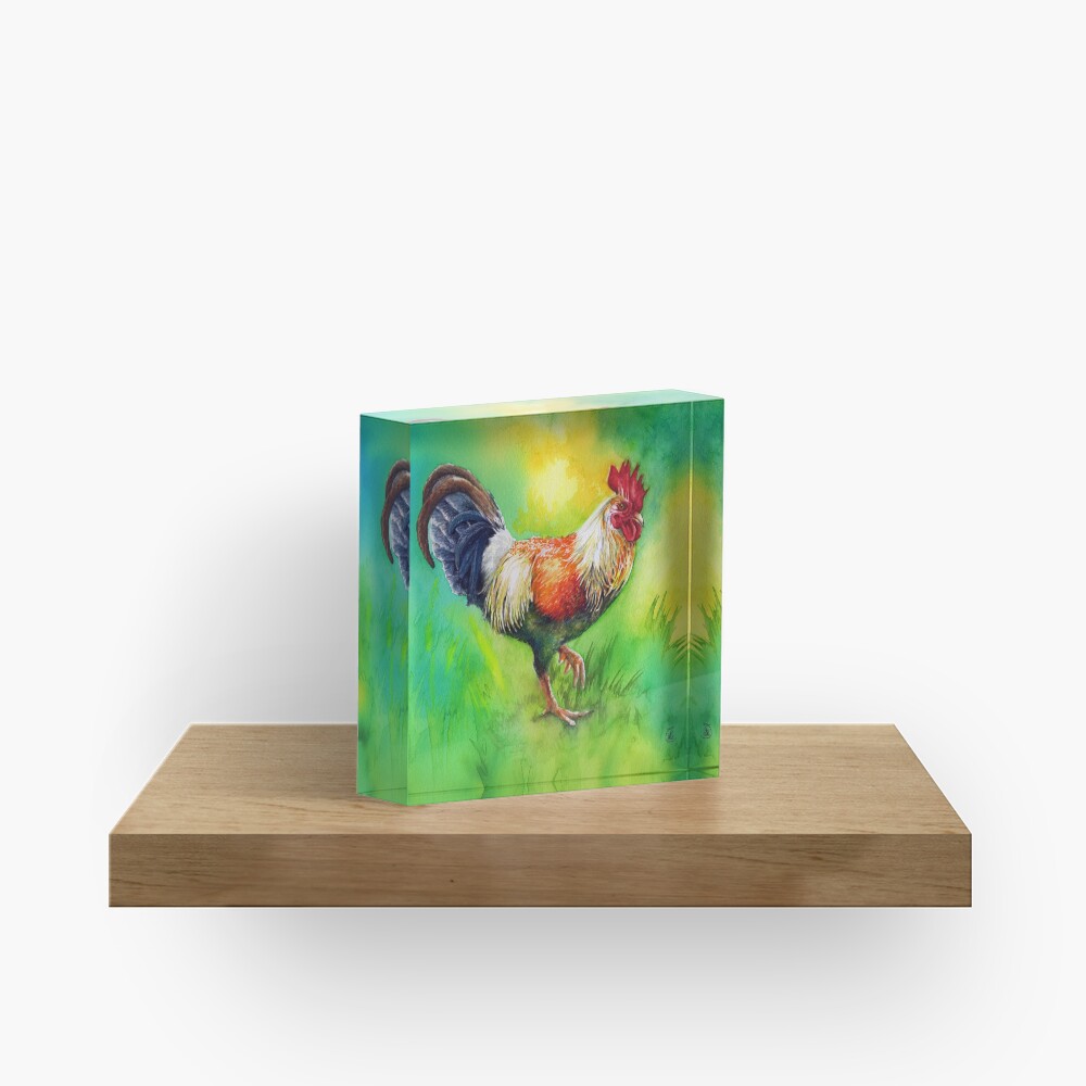 Rooster Strut Acrylic Block