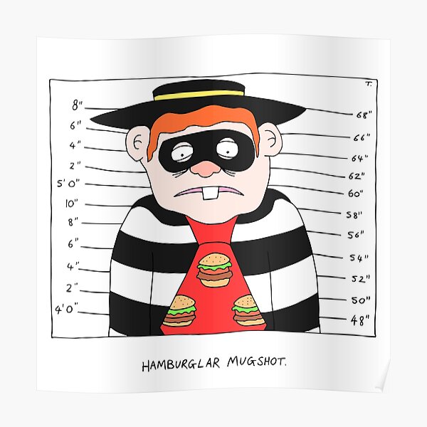 Cartoon Mugshot Posters | Redbubble