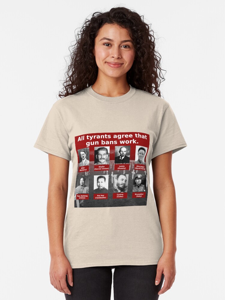 Alternate view of Tyrants Love Gun Control Classic T-Shirt