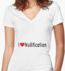 I Heart Nullification Women's Fitted V-Neck T-Shirt