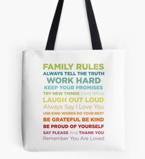 Family Rules Tote Bag