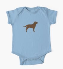Body de manga corta para bebé Chocolate Labrador Retriever Silhouette (s)