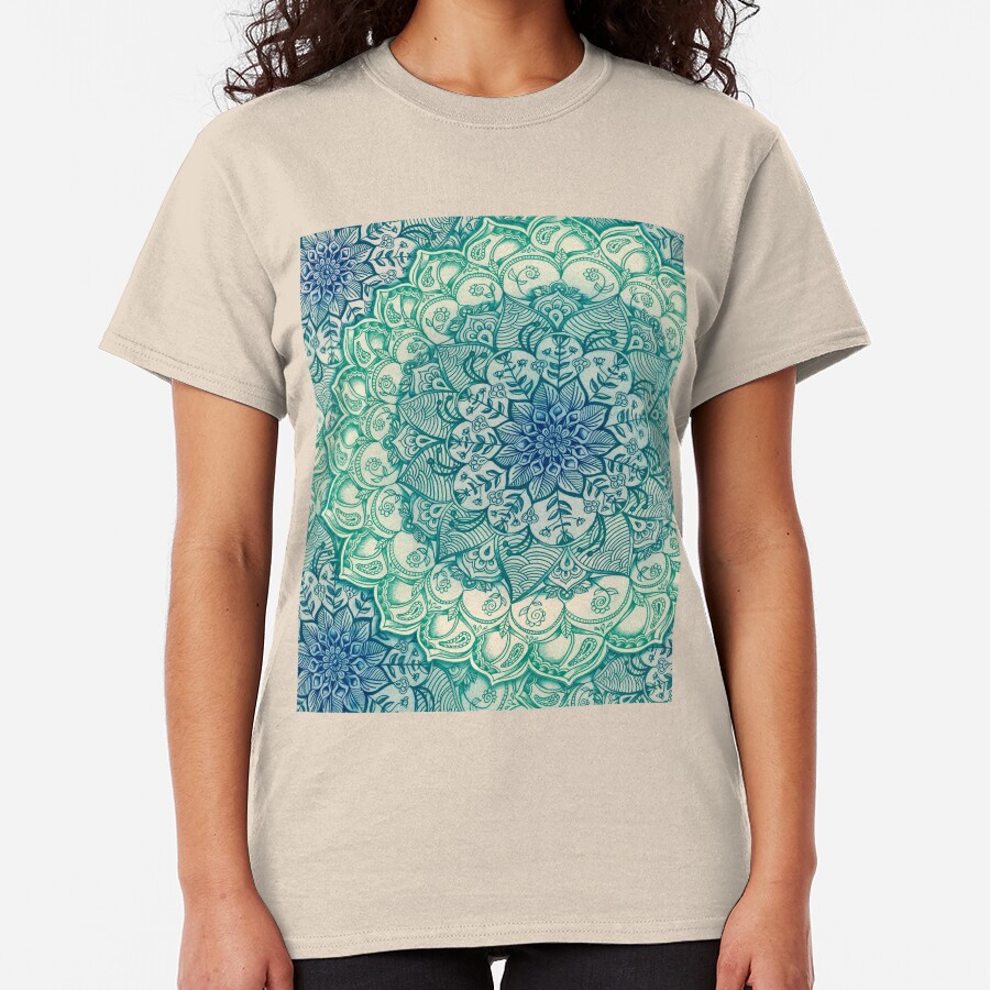 Smaragd-Gekritzel Classic T-Shirt