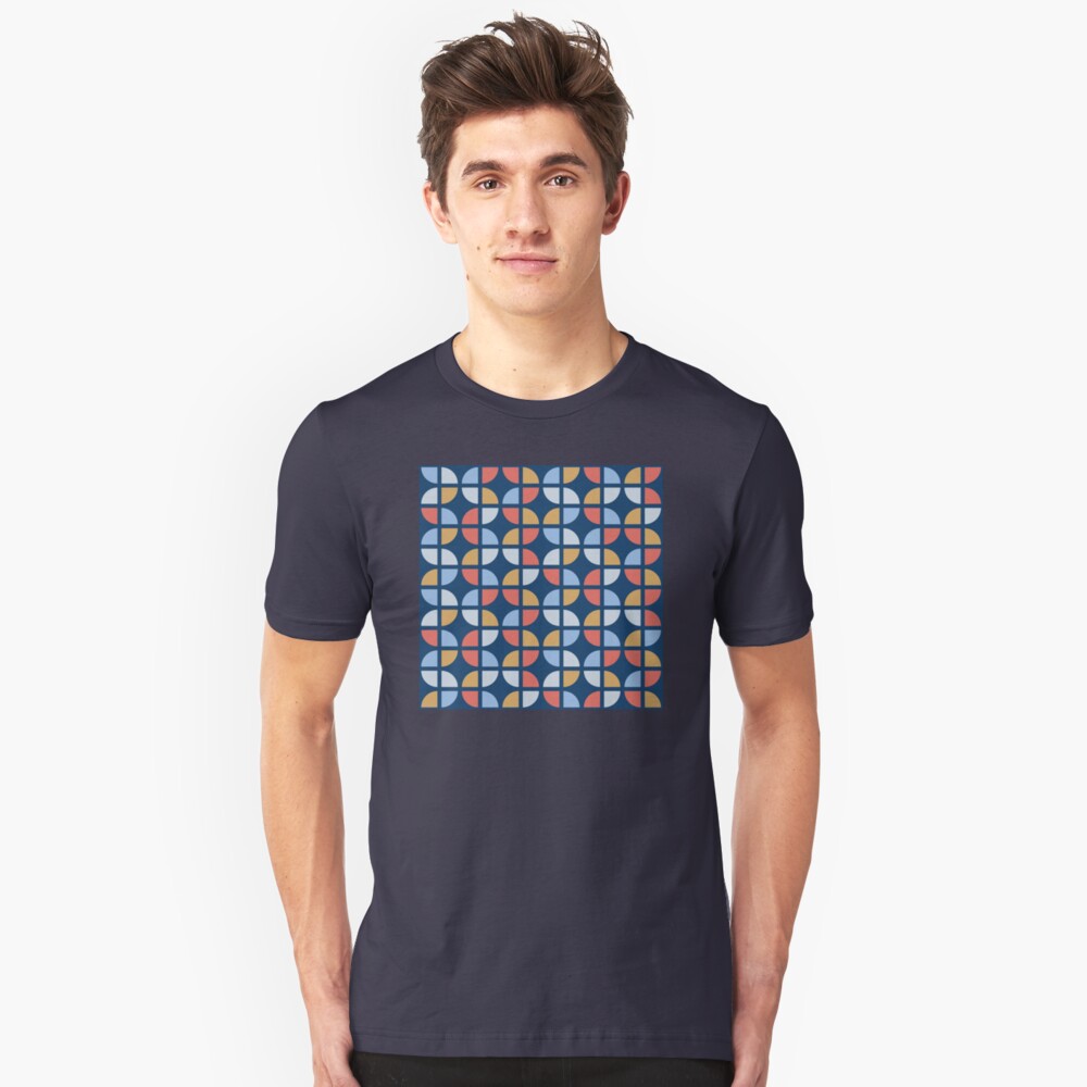 Geometric Pattern: Quarter Circle: Coastal Slim Fit T-Shirt
