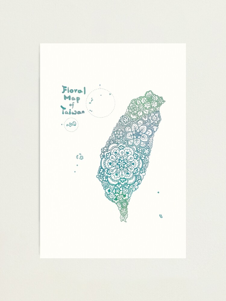 Alternate view of Floral map of Taiwan - water Photographic Print