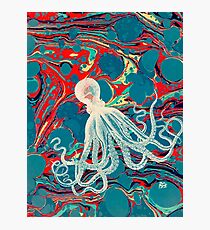 Marbled Paper Octopus Blob by Pepe Psyche Photographic Print
