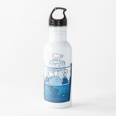 Climate change ice melt polar bear Water Bottle