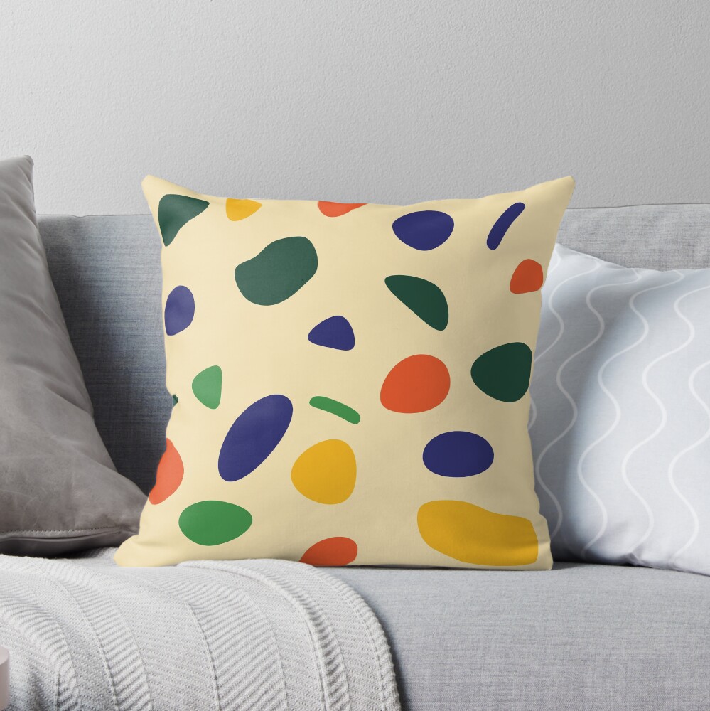 Retro Confetti Party Throw Pillow