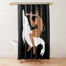 Etruscan Youth Riding Dolphin Shower Curtain