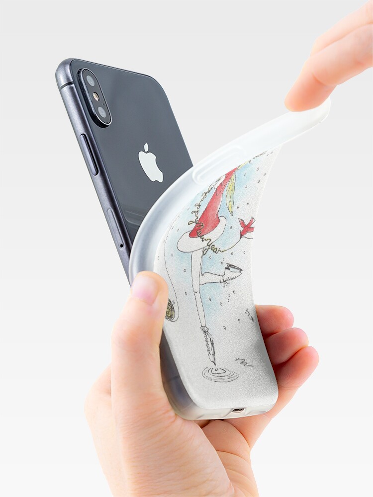 Alternate view of Happy New Year (blue) - The Knittington Fairies iPhone Case & Cover