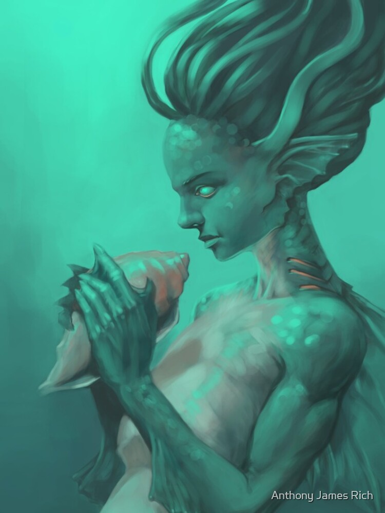 Mermaid with Shell | Digital Illustration by AJRart
