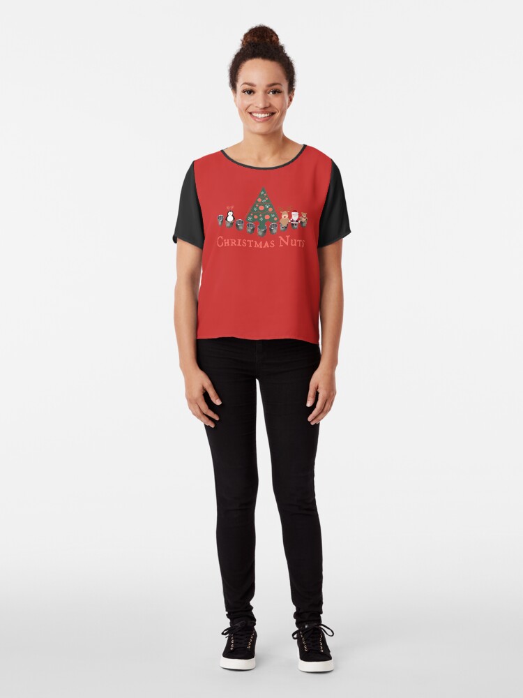 Alternate view of Christmas Nuts - Have yourself a Truly Nutty Holiday Season Chiffon Top