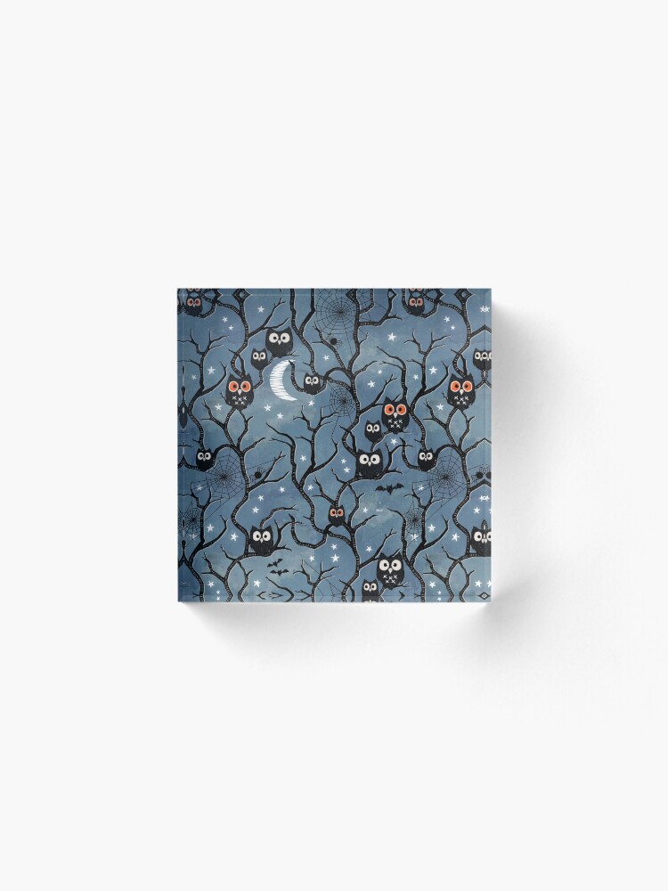 Alternate view of Spooky woods owls Acrylic Block