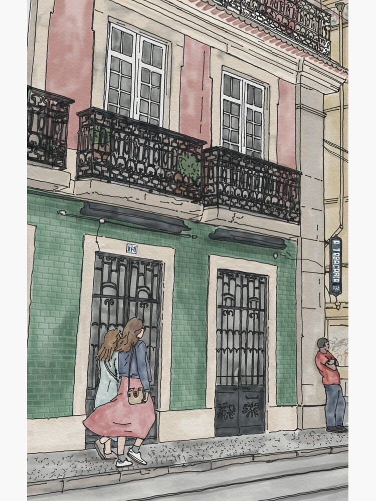 Lisbon street scene illustration by NaliniLe