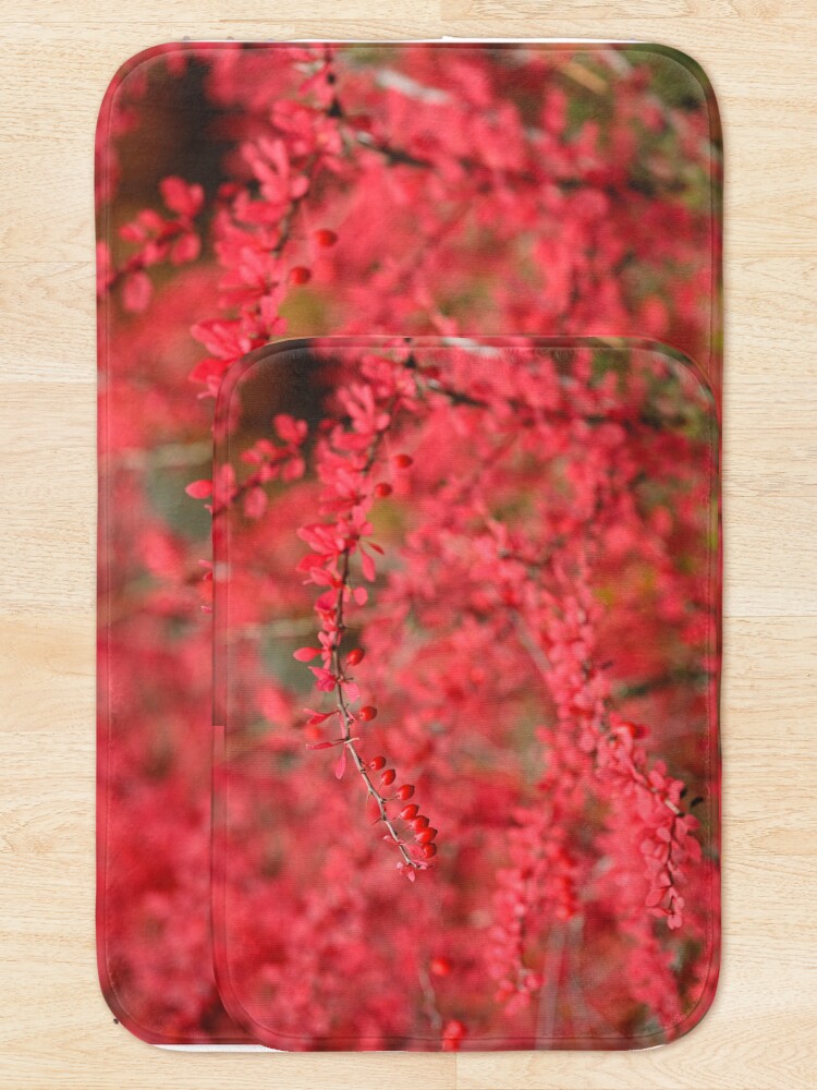 Alternate view of Close-up of red barberry in autumn Bath Mat