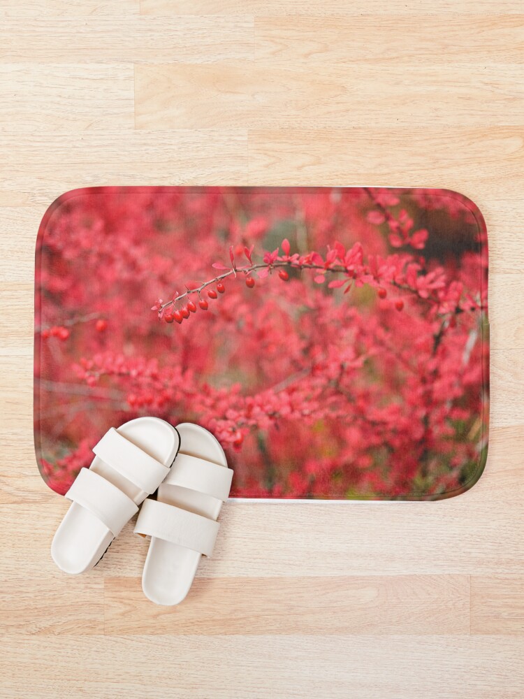 Alternate view of Close-up of red barberry in autumn Bath Mat