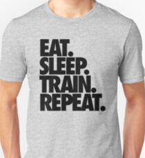 Camiseta unisex COMER. DORMIR. TREN. REPETIR.