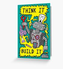 Think Build Robot Greeting Card