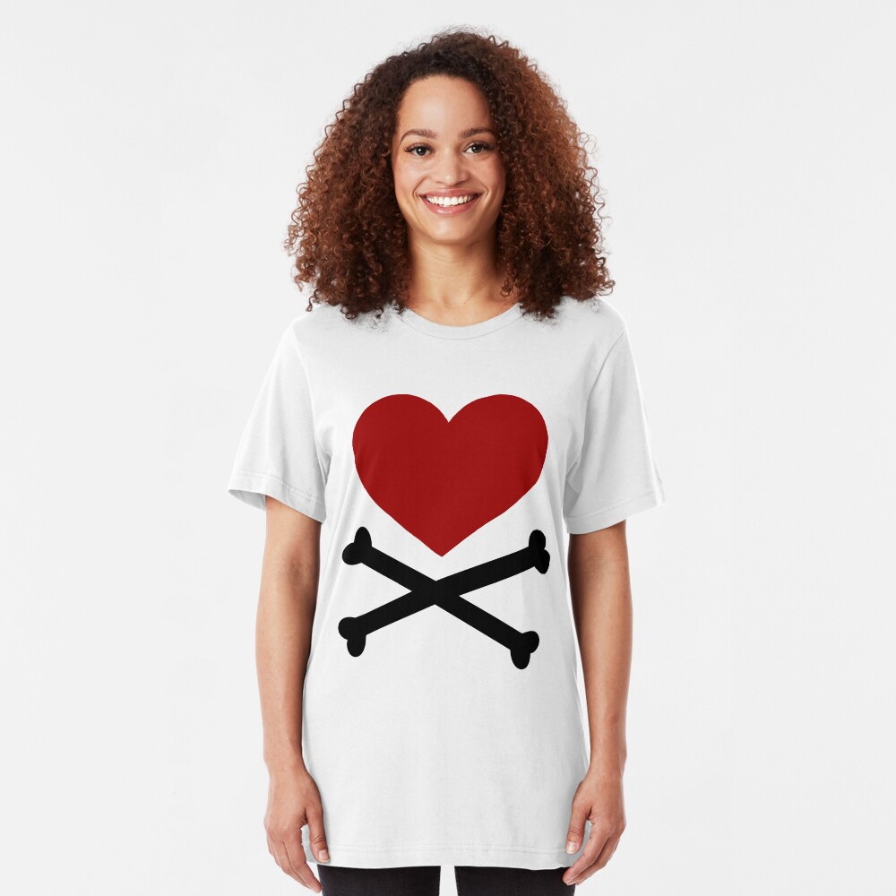 Pirate Love (Red/Black). Slim Fit T-Shirt