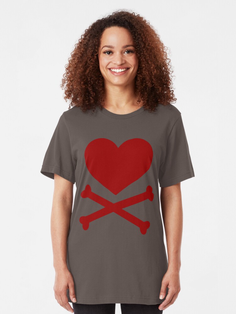 Alternate view of Pirate Love (Red). Slim Fit T-Shirt