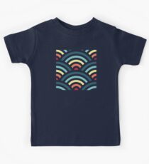 rainbowaves (dark) Kids Tee
