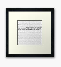 Litany against fear Framed Print