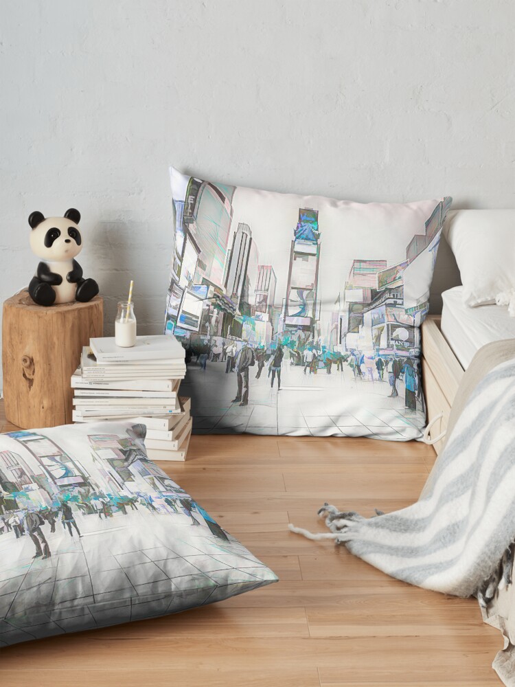 Alternate view of Times Square Sparkle (colour sketch) Floor Pillow