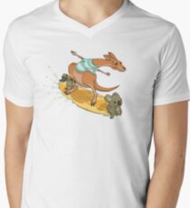 Surfing kangaroo and friends Men's V-Neck T-Shirt
