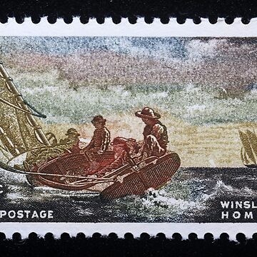 1962 4¢ Winslow Homer Breezing Up (A Fair Wind) Postage Stamp Sticker for  Sale by Chris Coates