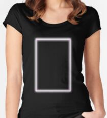 Pink Glowing Neon Rectangle Fitted Scoop T-Shirt