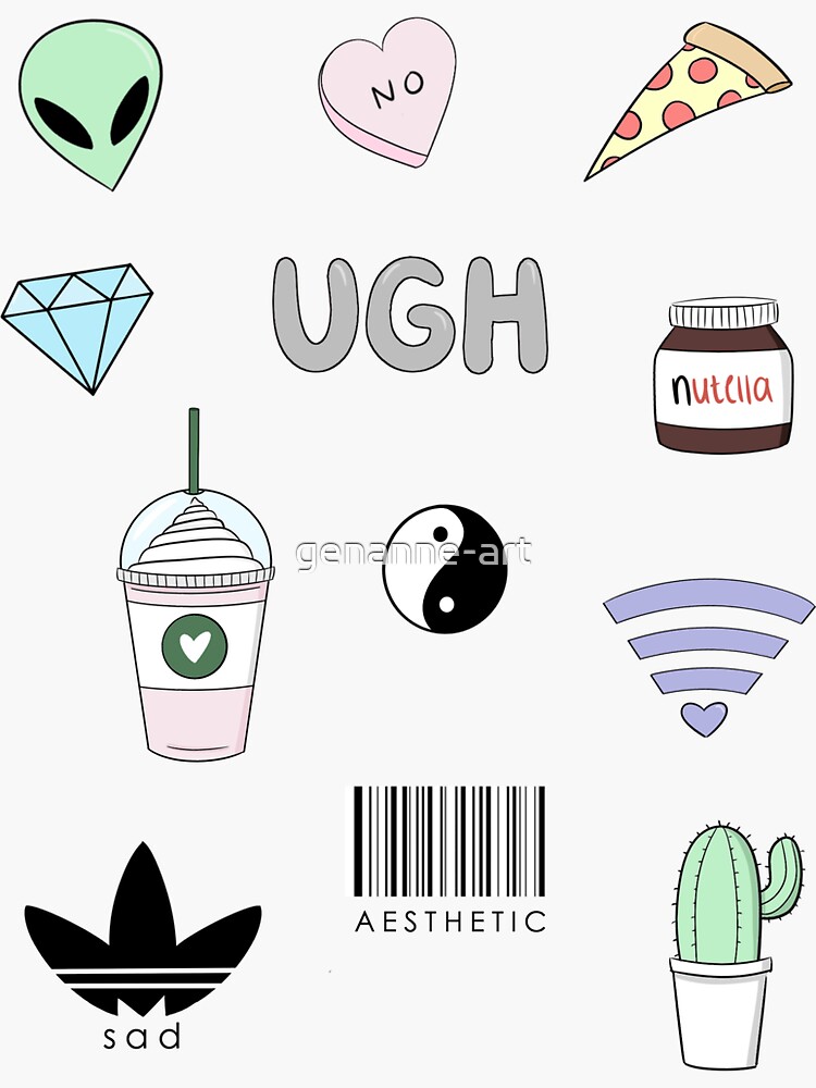 random aesthetic sticker by genanne art redbubble