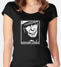 Leonard Cohen Tailliertes Rundhals-Shirt