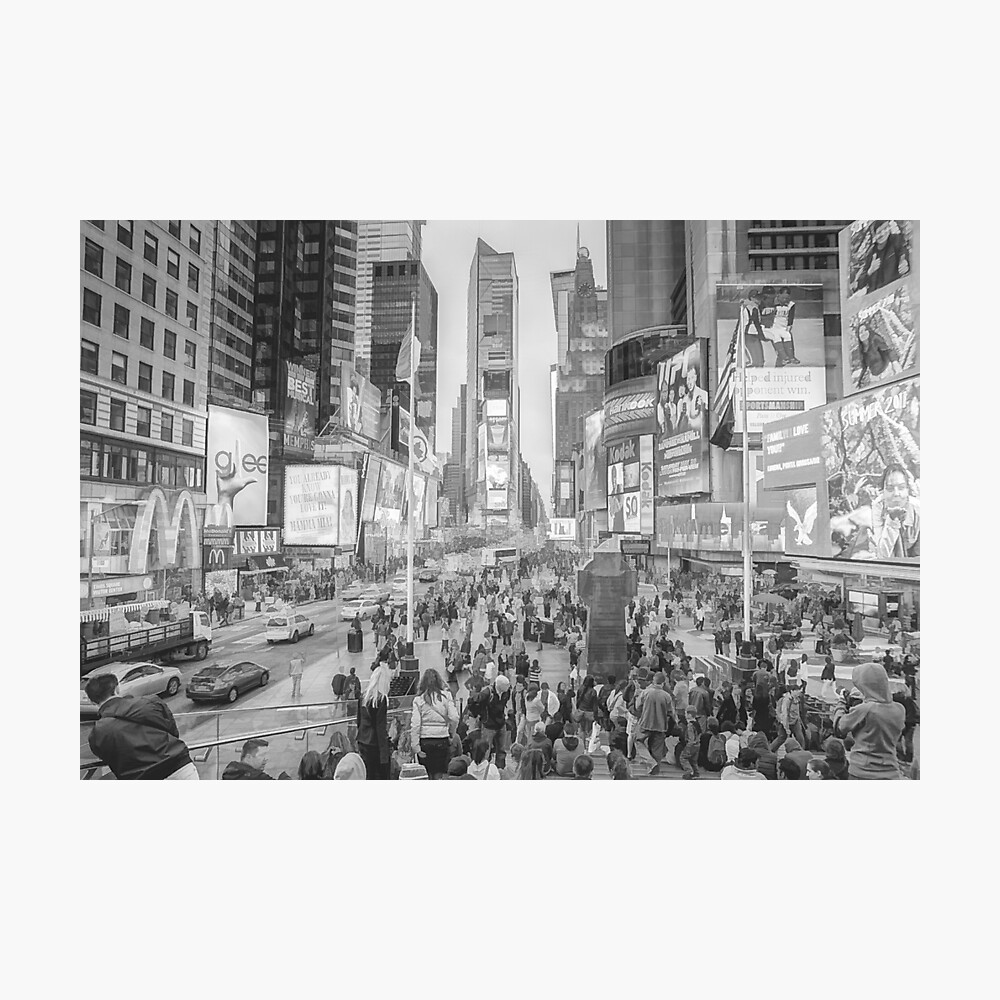 Times Square Tourists (pencil and ink sketch) Photographic Print