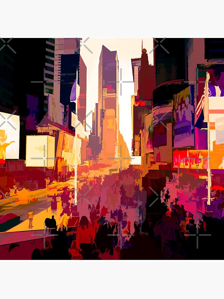 Times Square Tourists (color pen & ink) by RayW