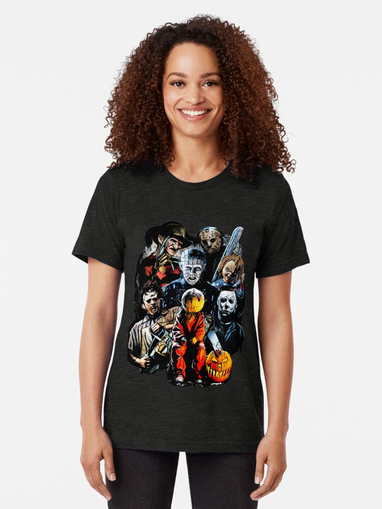 Alternate view of Horror Tri-blend T-Shirt