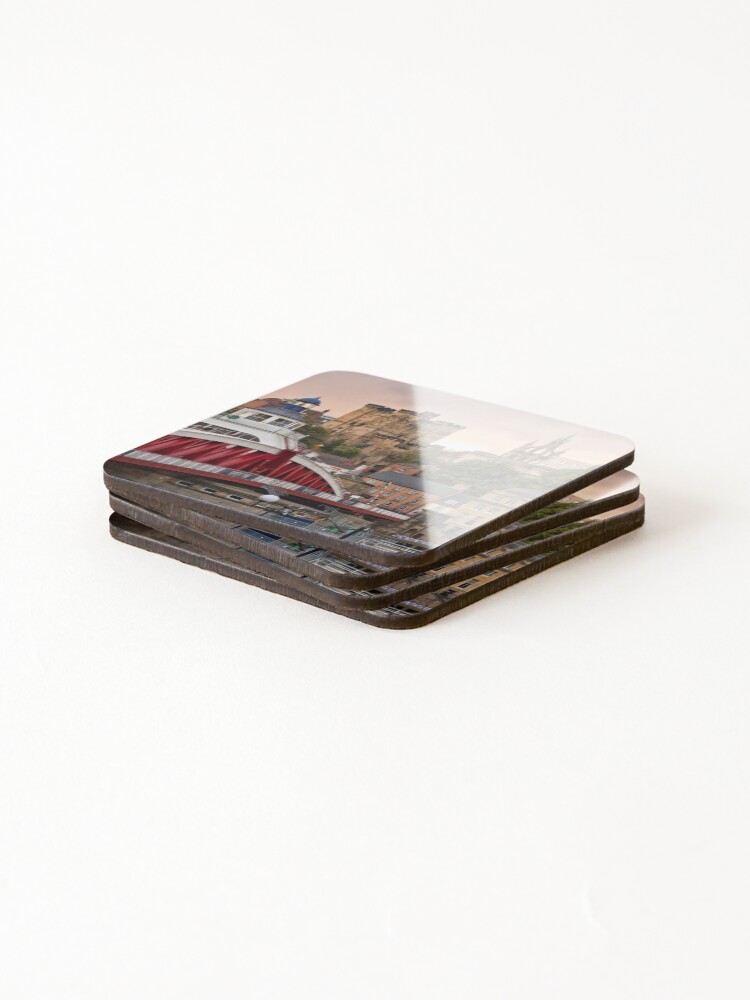 Alternate view of Swing Bridge and Castle Keep, Newcastle, Tyne and Wear Coasters (Set of 4)