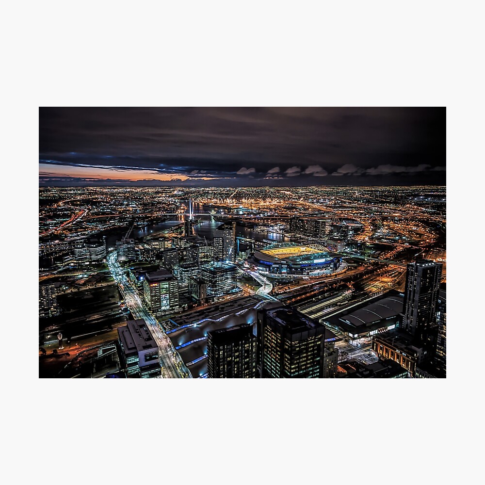 Melbourne at Night (fine colour marker) Photographic Print