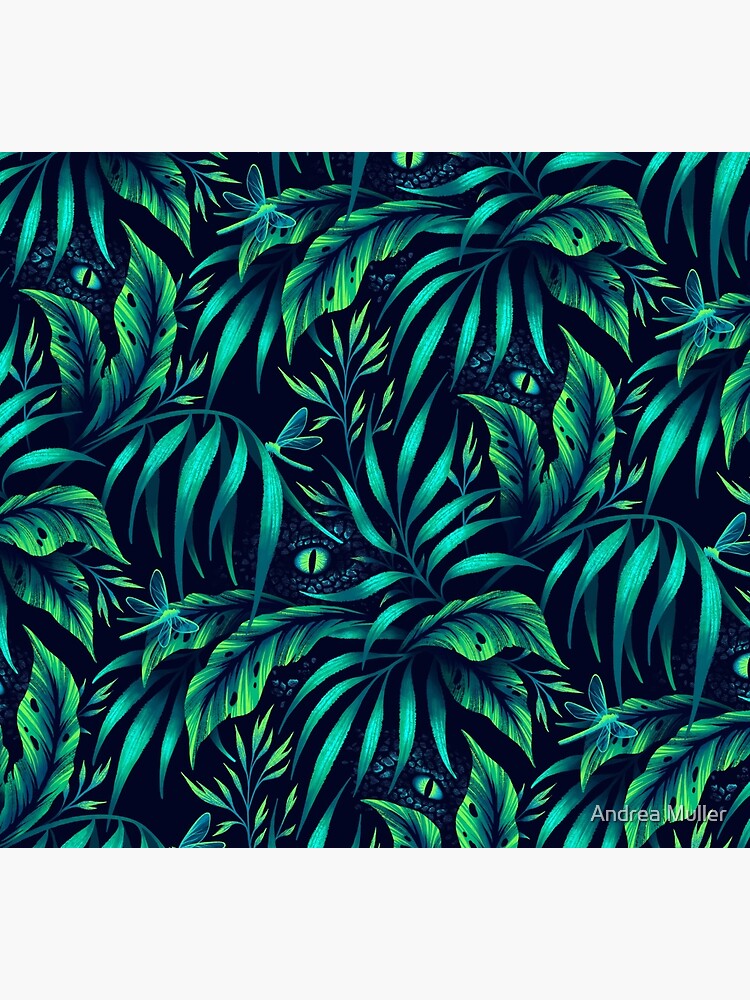 Dragonfly Jungle - Emerald Green by andreaalice