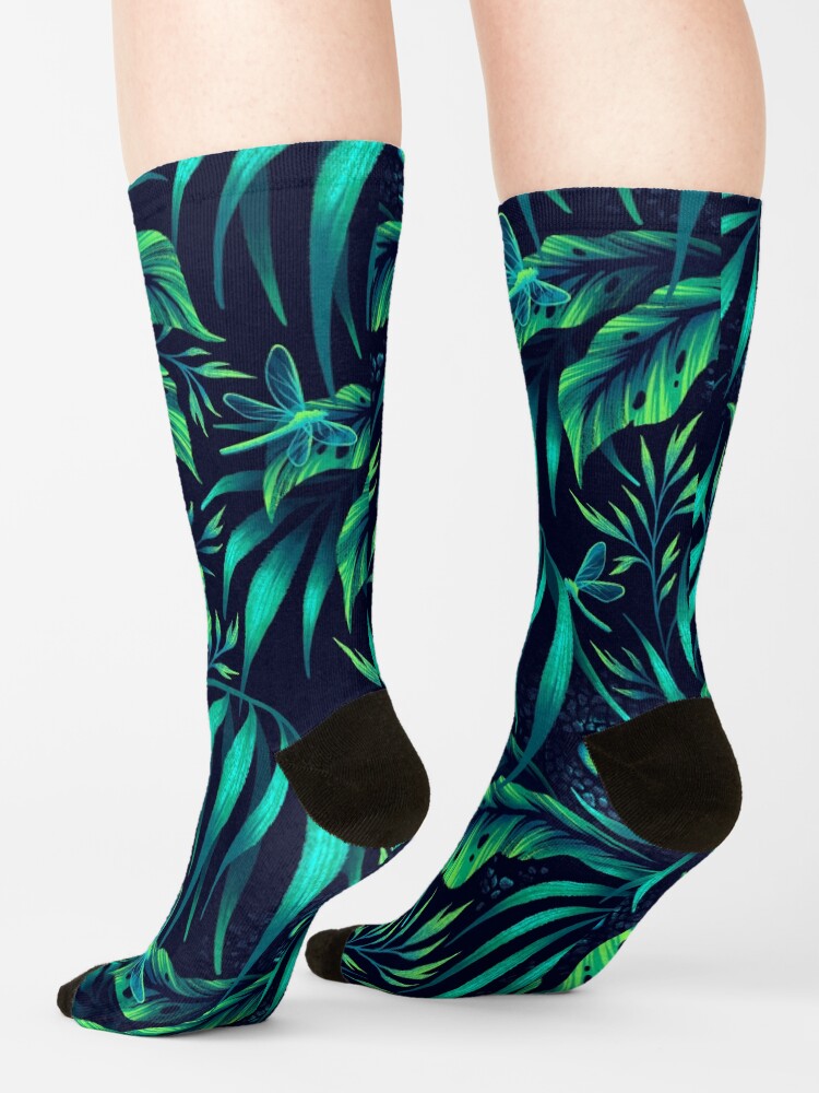 Alternate view of Dragonfly Jungle - Emerald Green Socks
