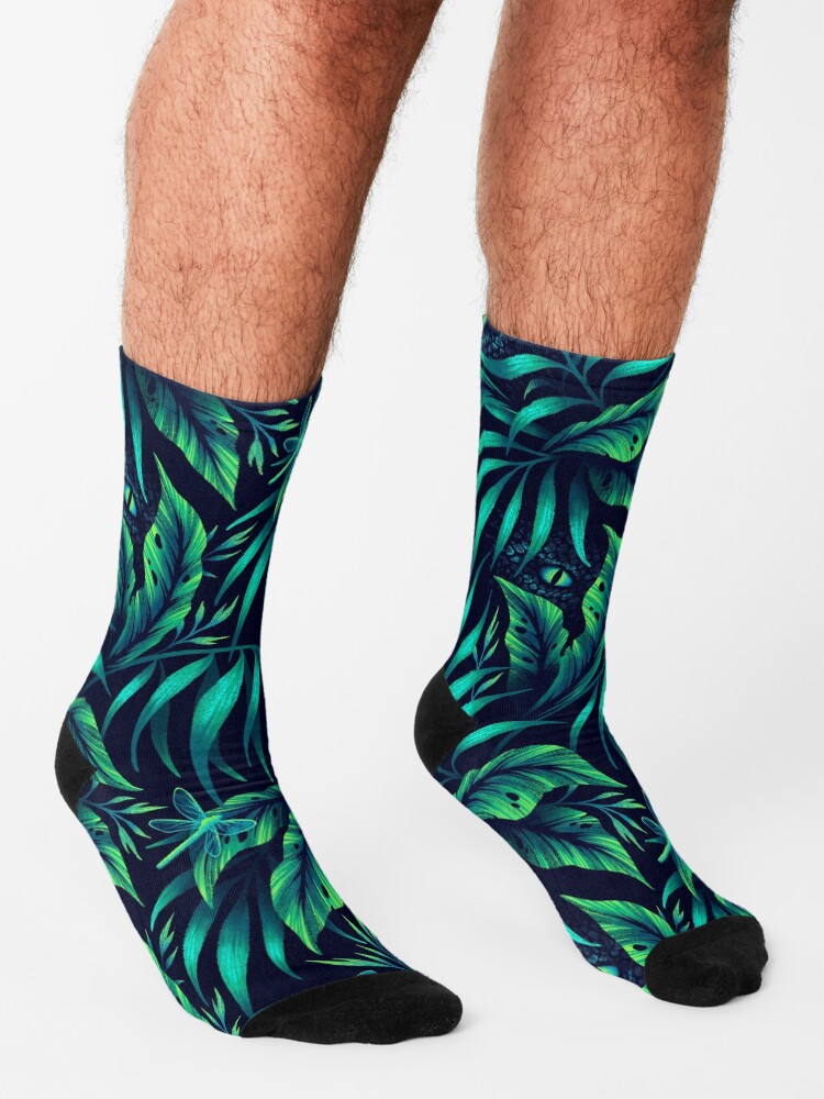 Alternate view of Dragonfly Jungle - Emerald Green Socks