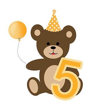 Carte de vœux avec l'œuvre « 1 an premier anniversaire ours en peluche avec  des ballons joyeux anniversaire » de l'artiste Trenddesigns24