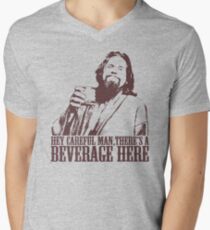 The Big Lebowski Careful Man There's A Beverage Here T-Shirt Men's V-Neck T-Shirt