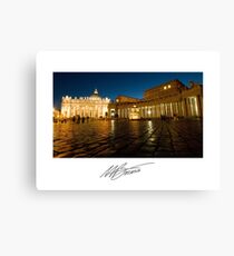St. Peter's Square at Night - Vatican State Italy Canvas Print