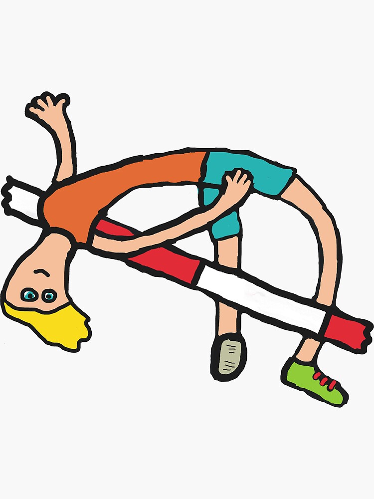 "High Jump" Sticker by MarkEwbie Redbubble